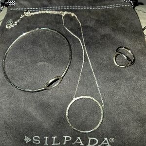 Silpada 3-piece Silver Necklace, Bracelet, & Ring Set